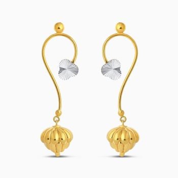 22ct Gold Rhodium Flower Drop Earrings