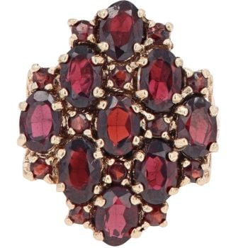 9ct Yellow Gold Garnet Cluster Ring