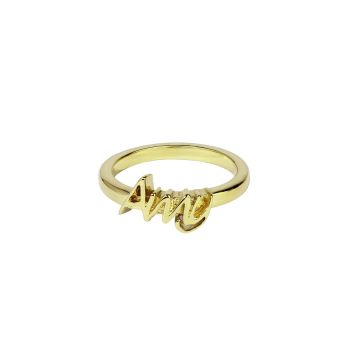 9ct Yellow Gold Personalised Script Polished Ring