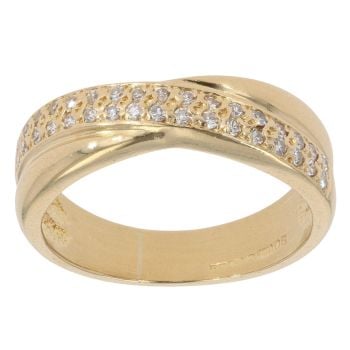 18ct Yellow Gold 0.35ct Crossover Diamond Ring