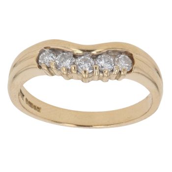 18ct Yellow Gold 0.30ct Brilliant Cut Diamond Wishbone Ring