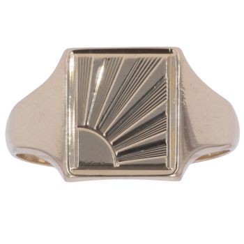 9ct Yellow Gold Sunshine Edge Signet Ring