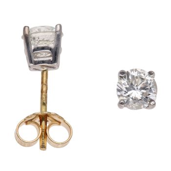 18ct Yellow Gold 1.10ct Brilliant Cut Diamond Solitaire Stud Earrings