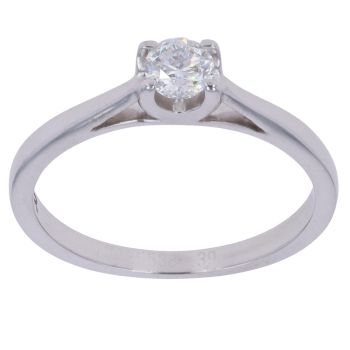 18ct White Gold 0.39ct Brilliant Cut Diamond Solitaire Ring