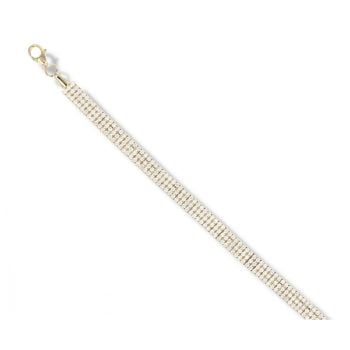 9ct Yellow Gold Cubic Zirconia Triple Row Tennis Bracelet