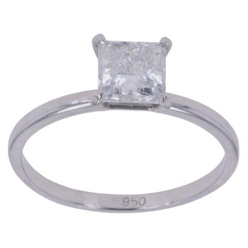 Platinum 1.00ct Princess Cut Diamond Solitaire Ring