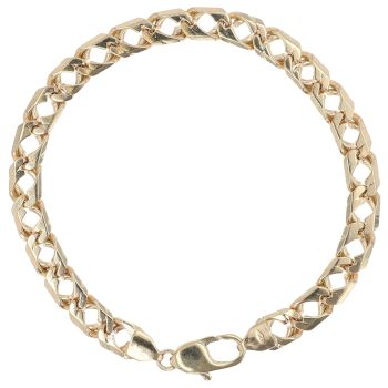 9ct Yellow Gold Double Curb Bracelet 8"