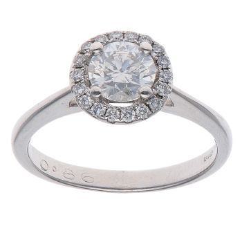 18ct White Gold 0.86ct Brilliant Cut Diamond Cluster Ring