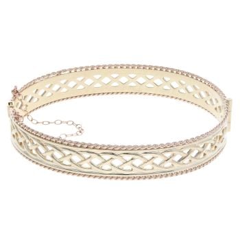 9ct Yellow Gold Hinged Annwyl Clogau Bangle