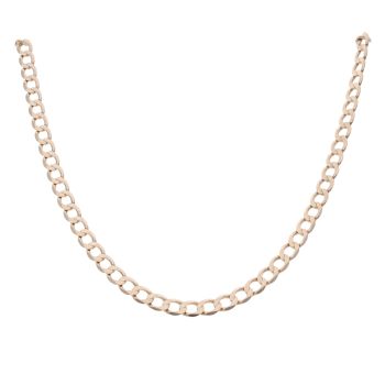 9ct Yellow Gold Flat Plain Curb Chain 26"