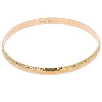 14ct Yellow Gold Patterned Bangle