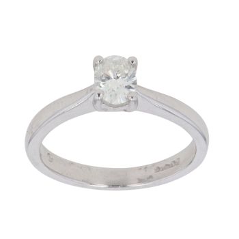 Platinum 0.35ct Oval Cut Diamond Solitaire Ring