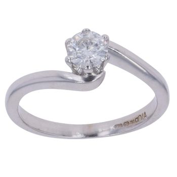 18ct White Gold 0.33ct Brilliant Cut Diamond Solitaire Ring