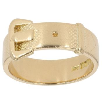 18ct Yellow Gold Plain Buckle Ring