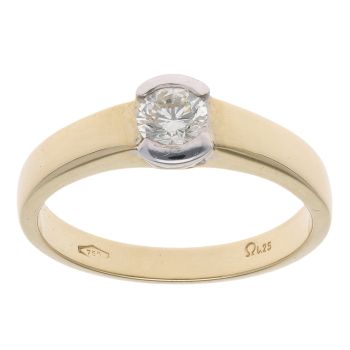 18ct Yellow Gold 0.34ct Diamond Solitaire Ring