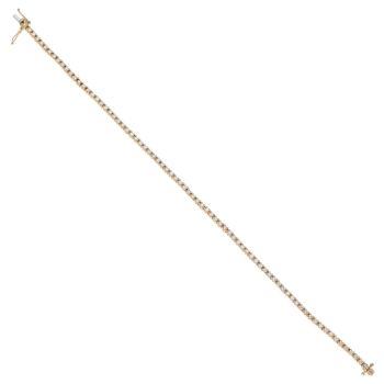 18ct Yellow Gold 1.00ct Brilliant Cut Diamond Tennis Bracelet 7"