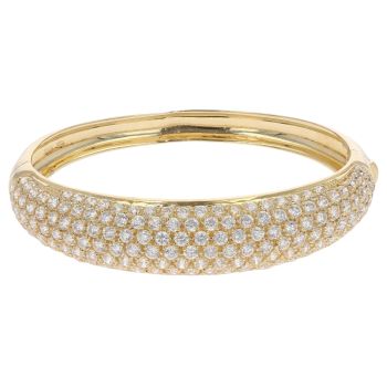 18ct Yellow Gold Cubic Zirconia Hinged Bangle