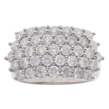 18ct White Gold 2.00ct Brilliant Cut Diamond Cluster Ring