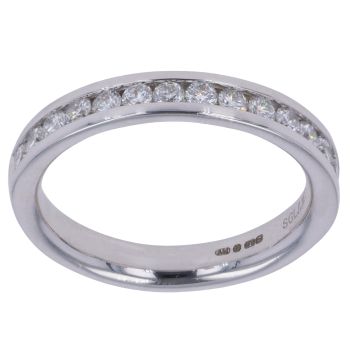 9ct White Gold 0.50ct Brilliant Cut Lab Grown Diamond Half Eternity Ring