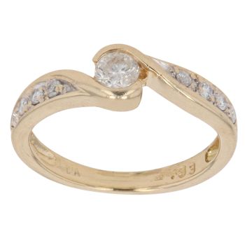 18ct Yellow Gold 0.33ct Brilliant Cut Diamond Solitaire Ring