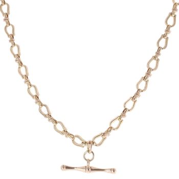 9ct Yellow Gold Fancy Link Albert T-Bar Chain 20"