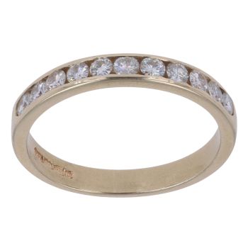 9ct Yellow Gold Moissanite Half Eternity Ring