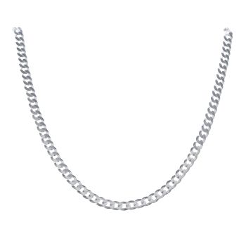 Silver Curb Chain 20" By Icesia