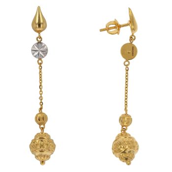 22ct Yellow and White Gold Fancy Drop Earrings