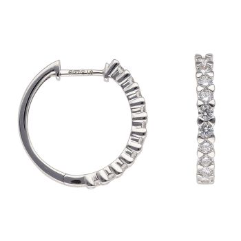 9ct White Gold 0.70ct Brilliant Cut Lab Grown Diamond Hoop Earrings