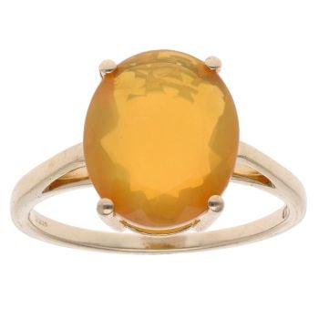 9ct Yellow Gold Fire Opal Single Stone Ring