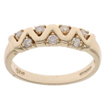 9ct Yellow Gold 0.20ct Brilliant Cut Diamond Fancy Ring