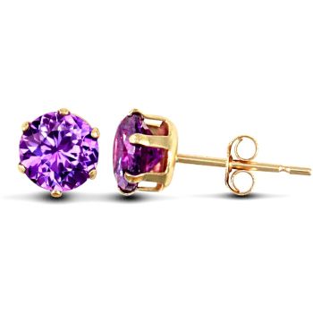9ct Yellow Gold Claw Set Cubic Zirconia Studs