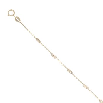 9ct Yellow Gold Textured Bead Adjustable Fancy Bracelet 7.5"