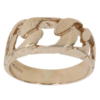9ct Yellow Gold Curb Style Signet Ring