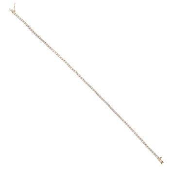 18ct Yellow Gold 2.00ct Brilliant Cut Diamond Tennis Bracelet 7