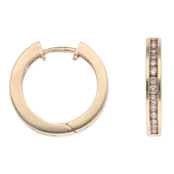 9ct Yellow Gold 0.30ct Brilliant Cut Diamond Hoop Earrings