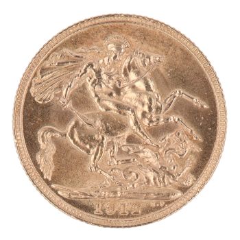 1912 George V Large Head UK Full Sovereign Coin