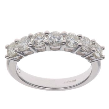 18ct White Gold 1.00ct Brilliant Cut Diamond Seven Stone Eternity Ring