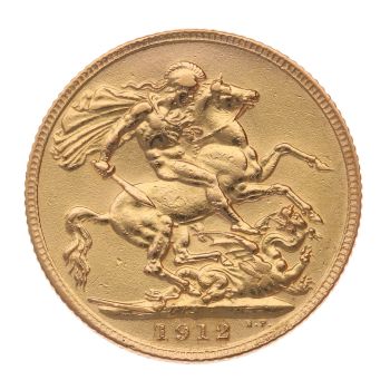1912 George V Large Head UK Full Sovereign Coin
