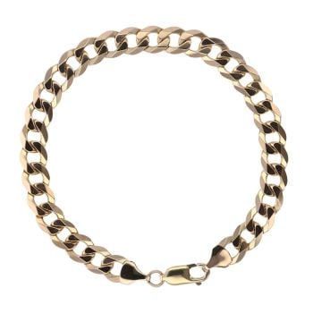9ct Yellow Gold Curb Bracelet 8"