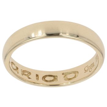 18ct Yellow Gold 4mm Cariad Clogau Wedding Band