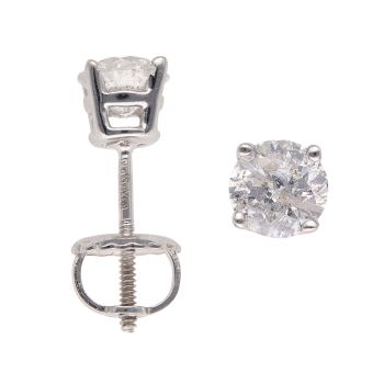 9ct White Gold 0.70ct Brilliant Cut Diamond Stud Earrings