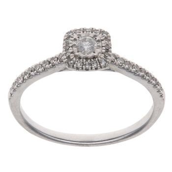 9ct White Gold 0.25ct Brilliant Cut Diamond Cluster Ring