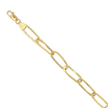 22ct Yellow Gold Fancy Paperclip Bracelet 7"