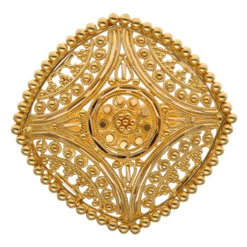 22ct Yellow Gold Filigree Cushion Adjustable Ring