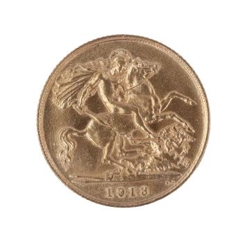 1913 George V Large Head UK Half Sovereign Coin