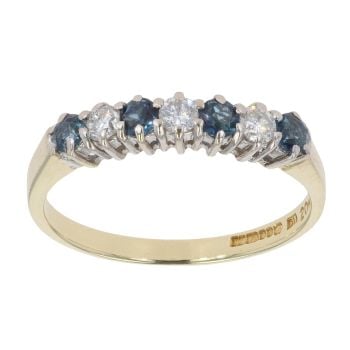 18ct Yellow Gold Sapphire and 0.20ct Diamond Eternity Ring