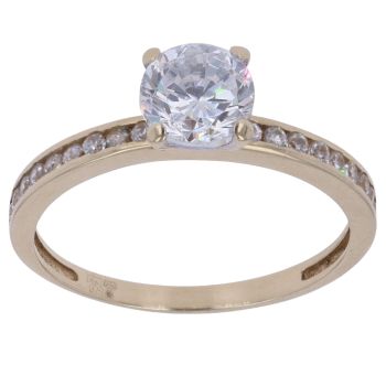 9ct Yellow Gold Cubic Zirconia Single Stone Ring