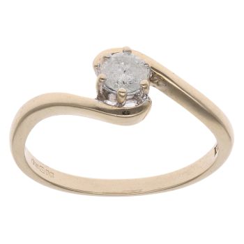 9ct Yellow Gold 0.20ct Brilliant Cut Diamond Solitaire Ring