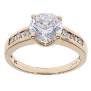 9ct Yellow Gold Cubic Zirconia Solitaire Ring